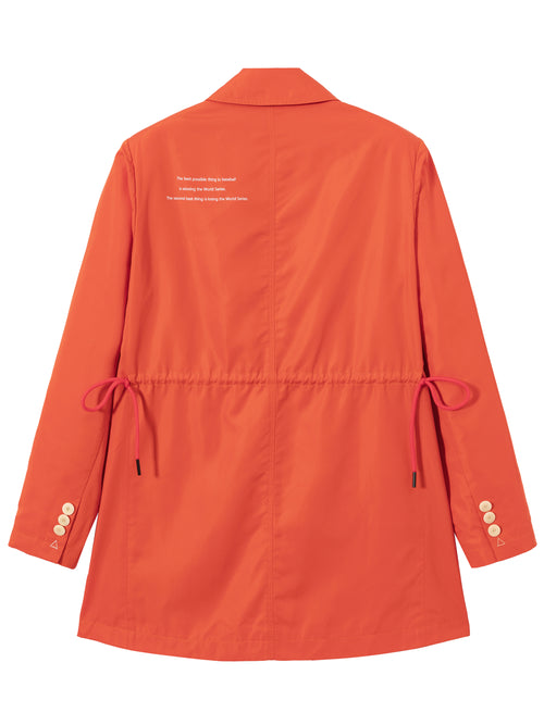 Orange Graphic Print Single Breasted Blazer - Urlazh New York