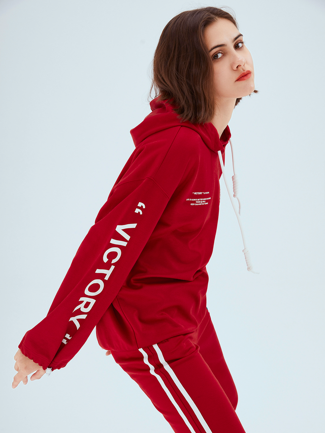Red Striped Graphic Print Cropped Track Pants - Urlazh New York