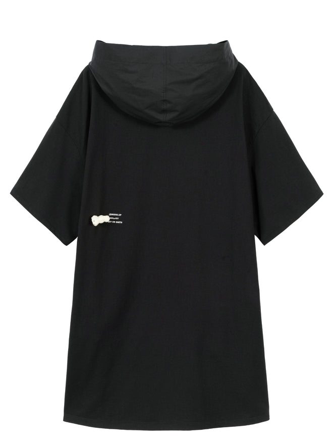 Black Puppy Embroidered Hooded Dress - Urlazh New York