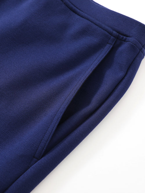 Navy Blue Tapered Jogging Pants - Urlazh New York