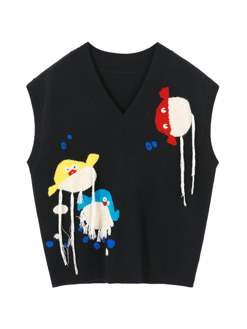 Angry Bird Cashmere Vest - Urlazh New York