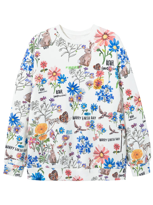 Multicolor Floral Embroidered Sweatshirt - Urlazh New York