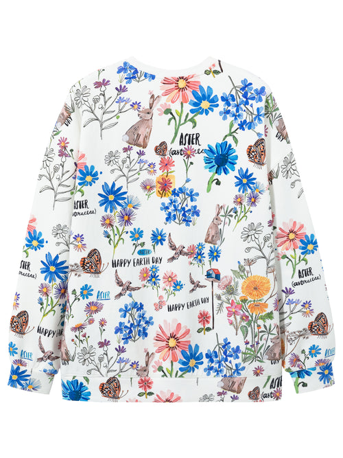 Multicolor Floral Embroidered Sweatshirt - Urlazh New York