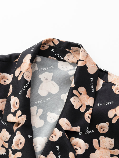 Bear Printed Silk Blazer - Urlazh New York