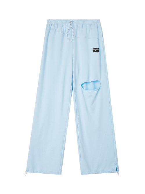 Baby Blue Cut-Out Lounge Pants - Urlazh New York