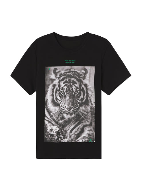 Black 'Tiger Portrait' Tee - Urlazh New York
