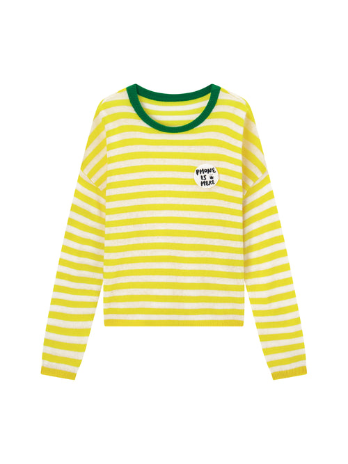 Yellow Striped Cashmere Tee