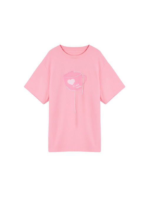 T-shirt en tricot de coton avec tasse d'amour