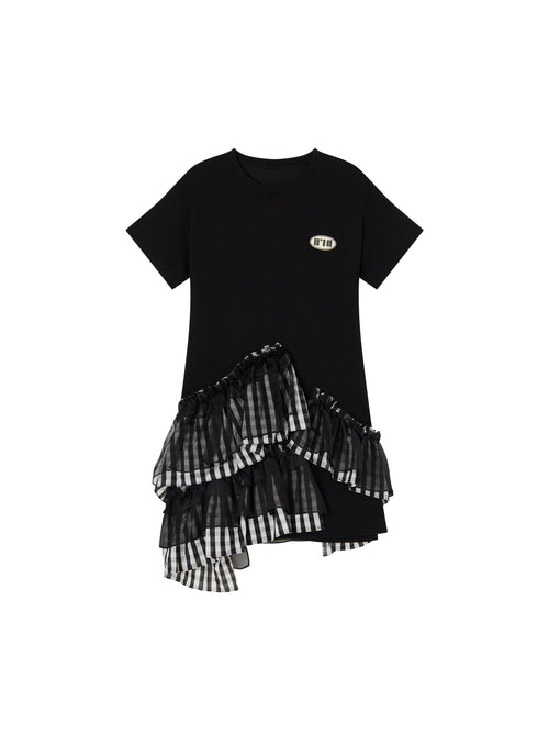 Asymmetrical Layered T-Shirt Dress - Urlazh New York