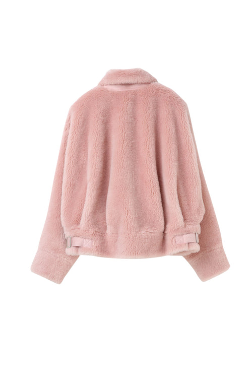 Pink Acorn Shearling Coat
