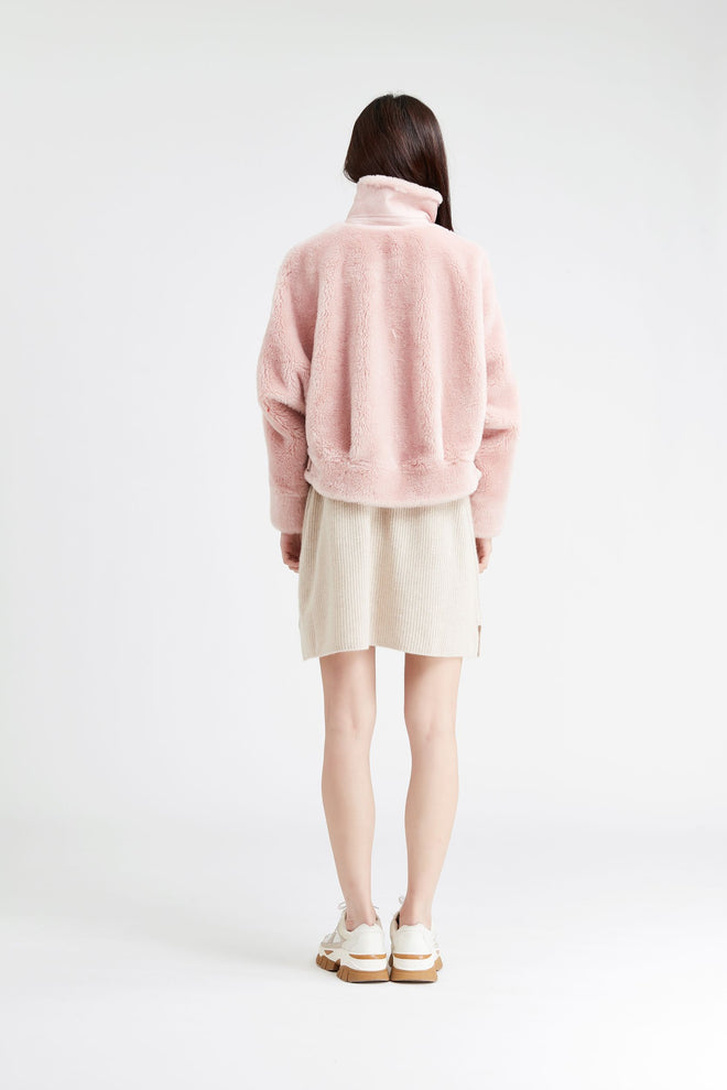 Pink Acorn Shearling Coat