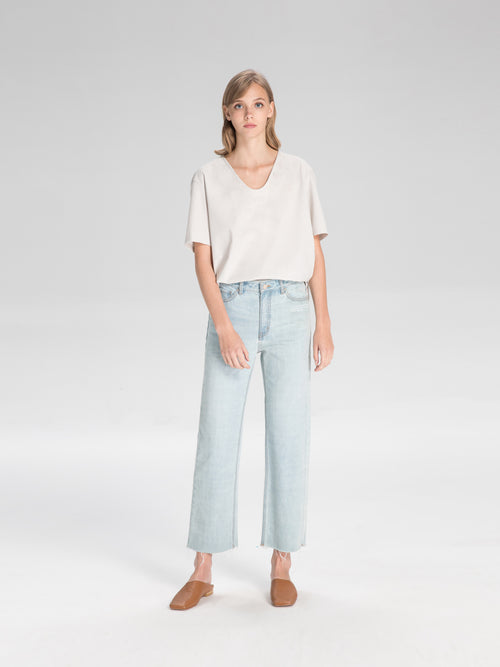 Straight Vintage Cropped Jeans - Urlazh New York