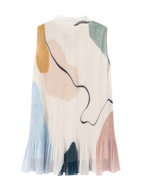 Multicolored Pleated Morandi Dress - Urlazh New York
