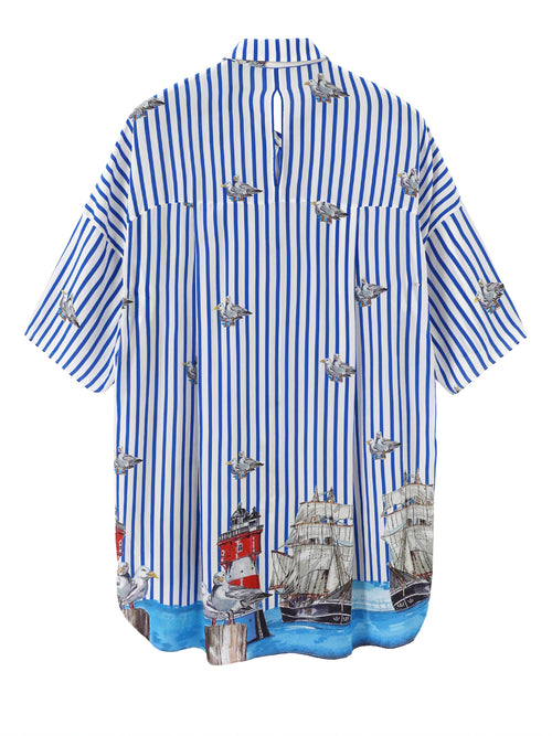 Blue and White Striped Nautical Shirt - Urlazh New York