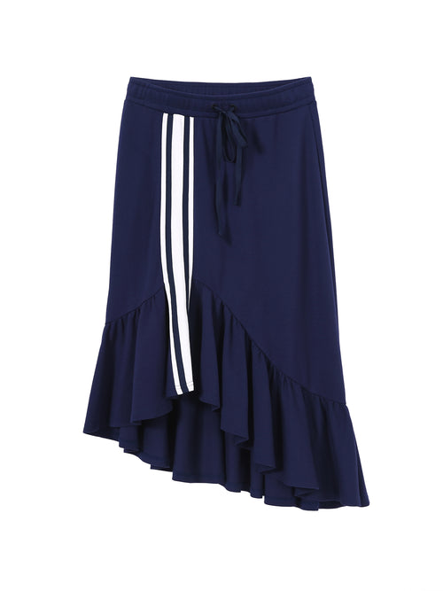 Navy Baseball Ruffle Fishtail Skirt - Urlazh New York