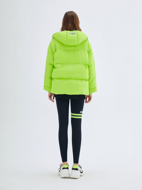 Lime Green Ski Quilted Down Puffer Coat - Urlazh New York