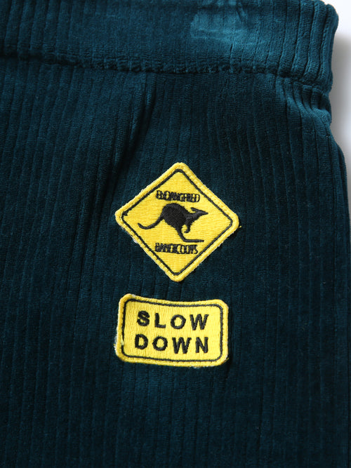 Dark Green Corduroy Straight Leg Pants - Urlazh New York