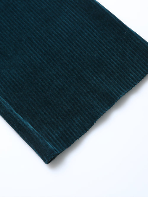Dark Green Corduroy Straight Leg Pants - Urlazh New York