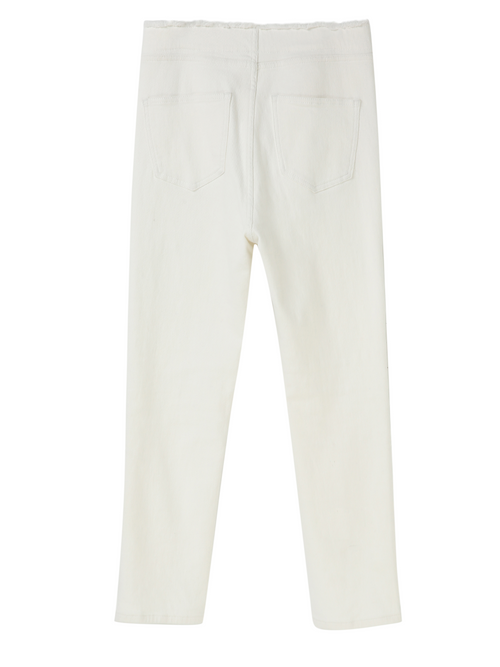 White Cropped Tapered Jeans - Urlazh New York