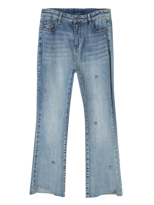Blue Washed Flared Jeans - Urlazh New York