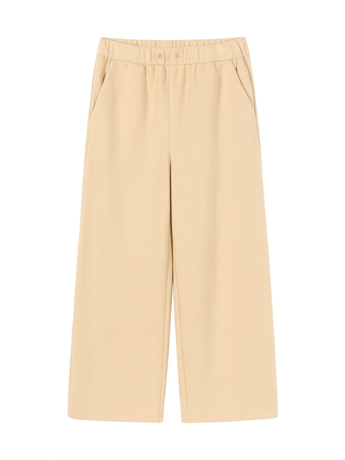 Beige Knit Wide Leg Pants - Urlazh New York